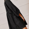 Black Denim Short V Neck Dress by Albaray