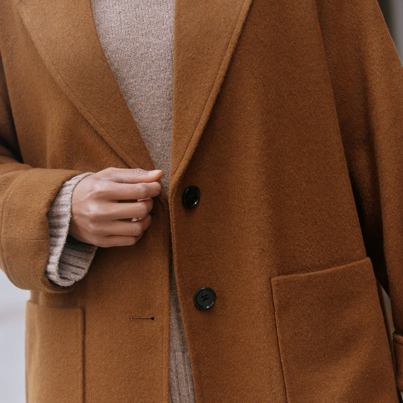 Tan Wool Coat by Albaray