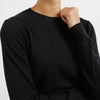 Black Cotton & Cashmere Blend Crew Neck by Albaray