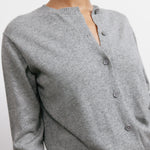 Grey Cotton & Cashmere Blend Cardigan by Albaray