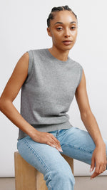 Grey Knitted Tank Top by Albaray