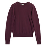 Burgundy Cotton & Cashmere Blend Crew Neck by Albaray