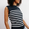 Navy and Cream Stripe Knitted Tank Top by Albaray