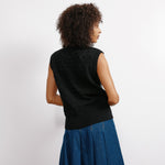 Black Pointelle Knit Tank by Albaray