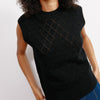 Black Pointelle Knit Tank by Albaray