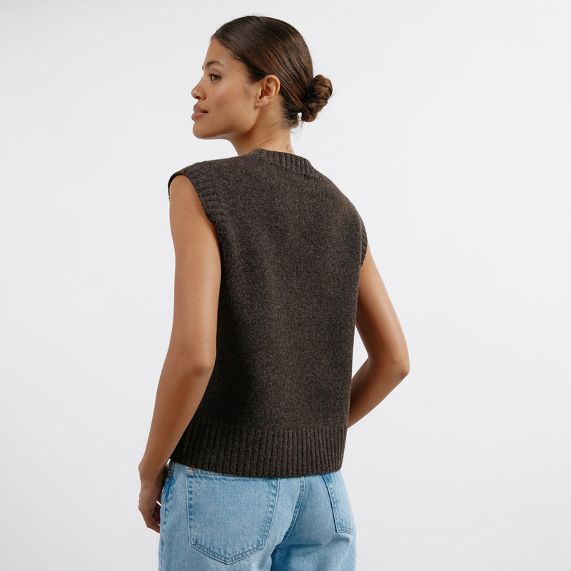 Brown Cosy Tank Top by Albaray