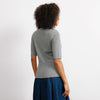 Grey Knitted Polo Top by Albaray