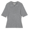 Grey Knitted Polo Top by Albaray