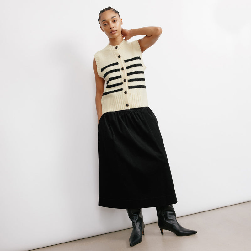 Cord & Jersey Skirt by Albaray