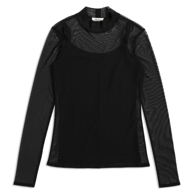 Mesh Turtle Neck Top by Albaray