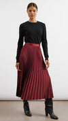 Satin Pleat Midi Skirt by Albaray