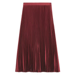 Satin Pleat Midi Skirt by Albaray