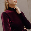 Velvet Funnel Neck Dress by Albaray