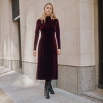 Velvet Funnel Neck Dress by Albaray