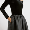 Velvet & Taffeta Midi Dress by Albaray