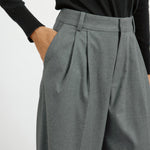 Grey Flannel Pleat Front Trouser by Albaray