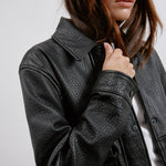 Detachable Collar Leather Bomber by Albaray