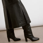 Leather Midi Skirt by Albaray