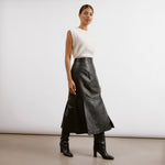 Leather Midi Skirt by Albaray