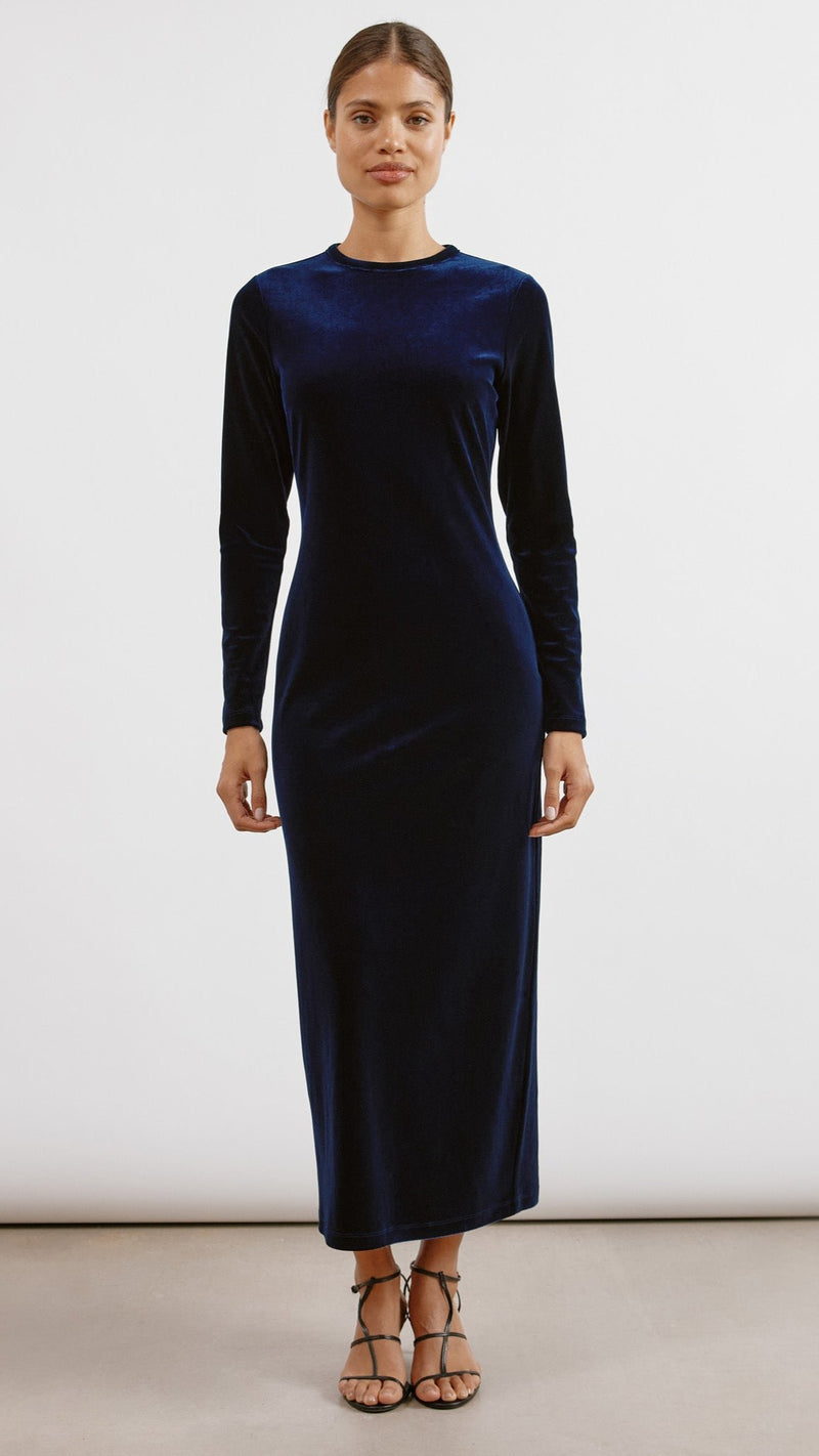 Midnight Velvet Column Maxi Dress by Albaray