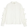 Cream Bow Split Sleeve Blouse by Albaray