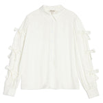 Cream Bow Split Sleeve Blouse by Albaray