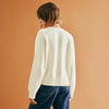 Cream Relaxed V Neck Cardigan by Albaray