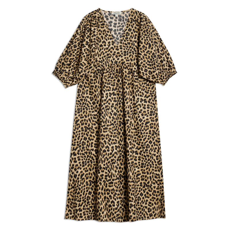 Animal V Neck Cotton Midi Dress by Albaray