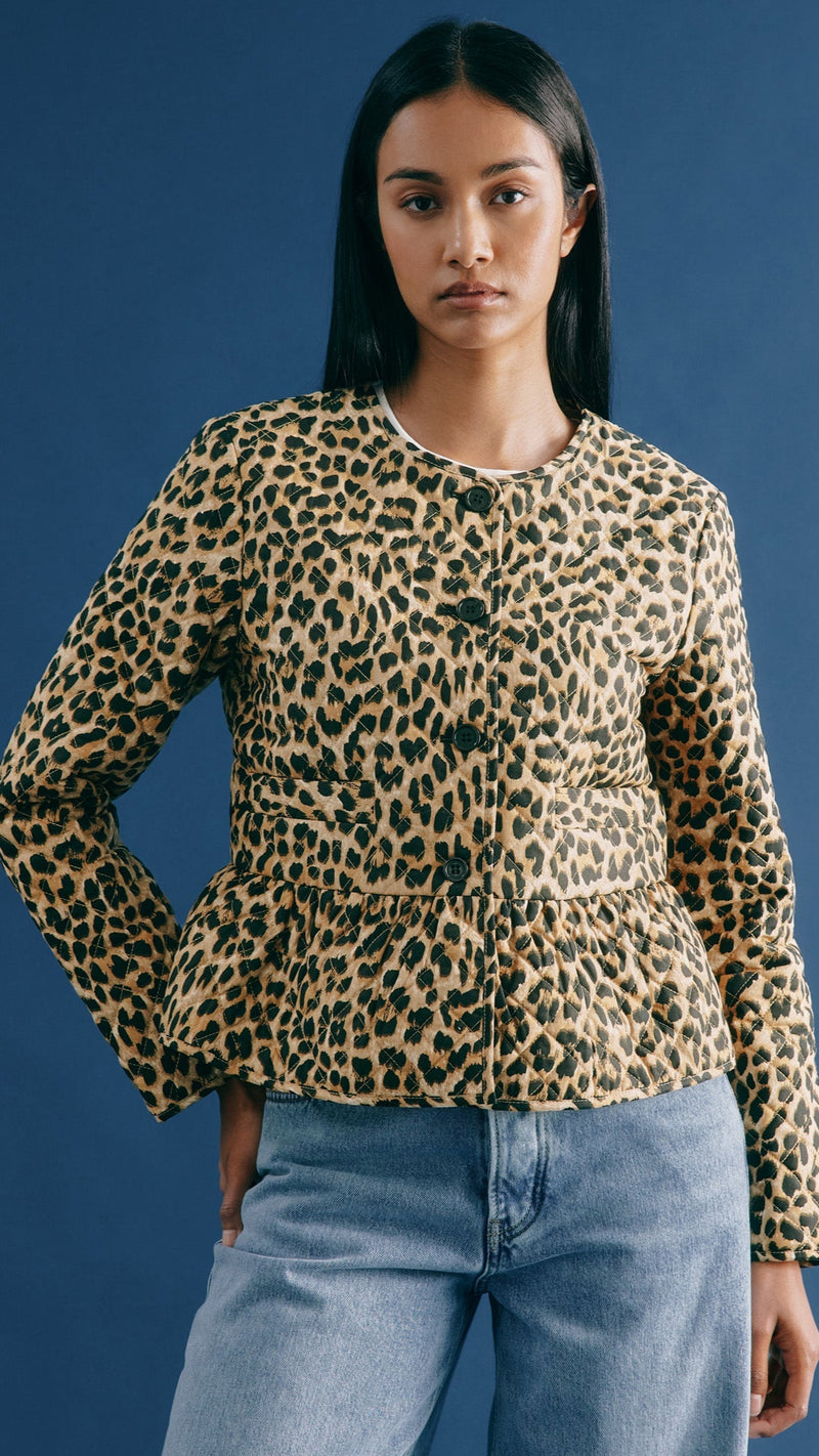 Animal Print Quilted Jacket by Albaray