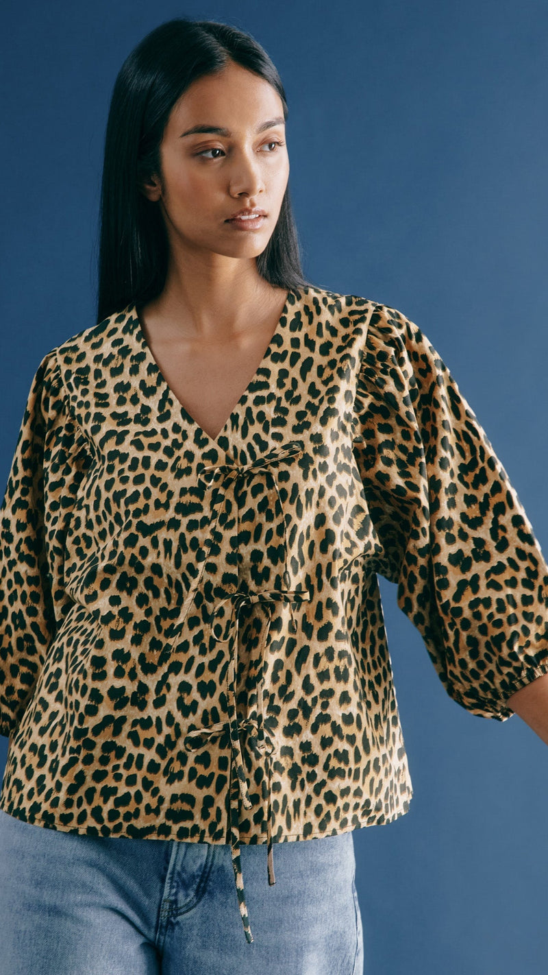 Animal Cotton Wrap Top by Albaray