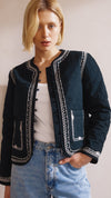 Navy Embroidered Jacket by Albaray