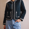 Navy Embroidered Jacket by Albaray