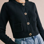 Black Cropped Cardigan by Albaray