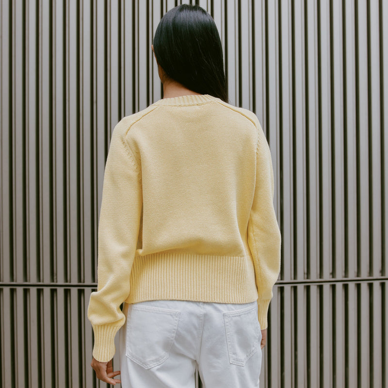 Butter Yellow Crew Cardigan by Albaray