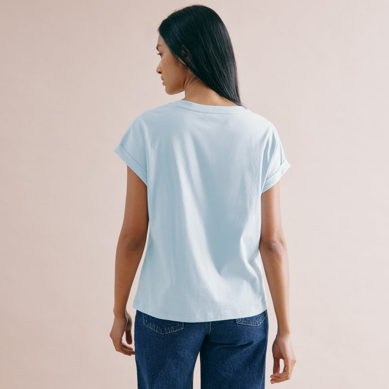 Blue Roll Back T Shirt by Albaray