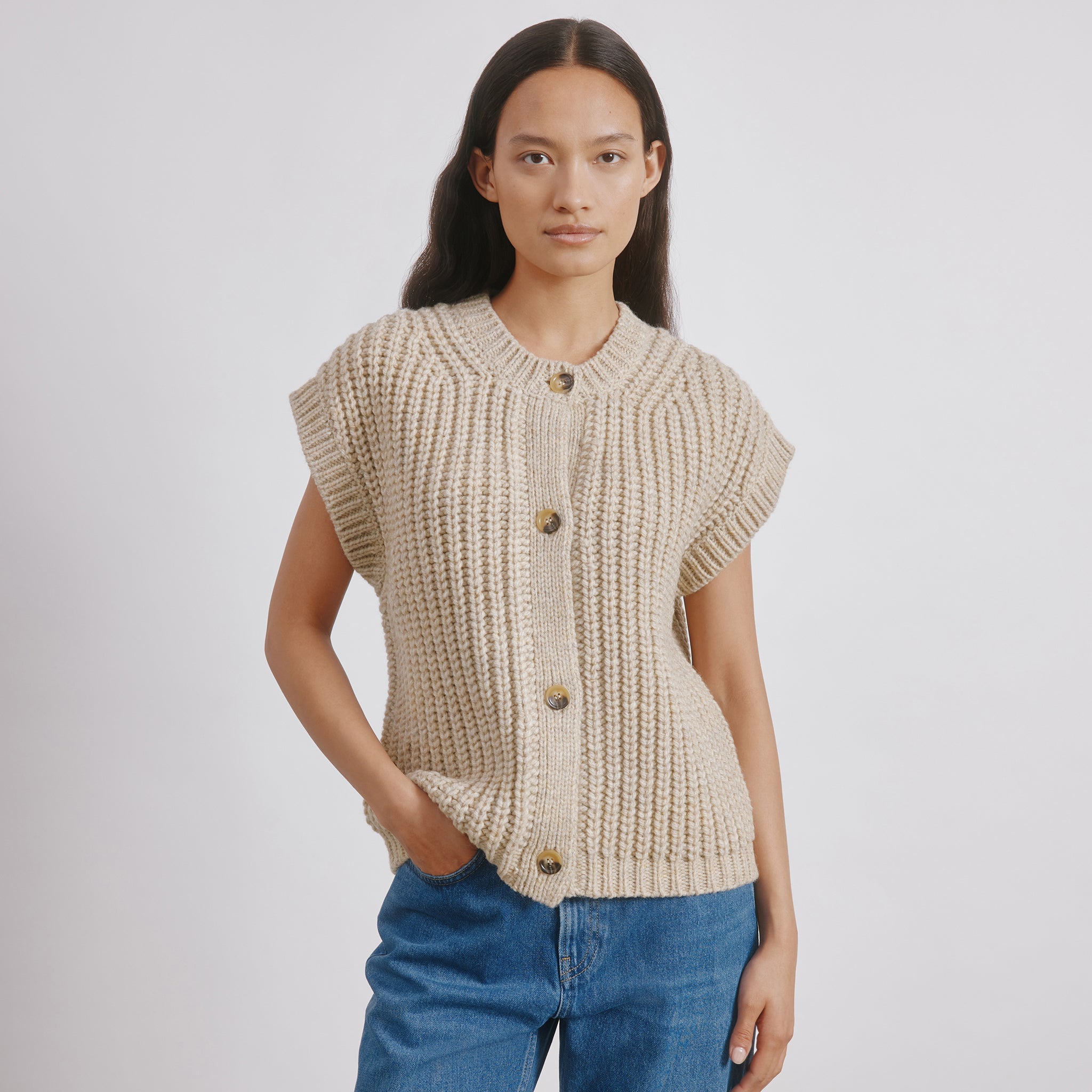 Chunky Knit Waistcoat by Albaray