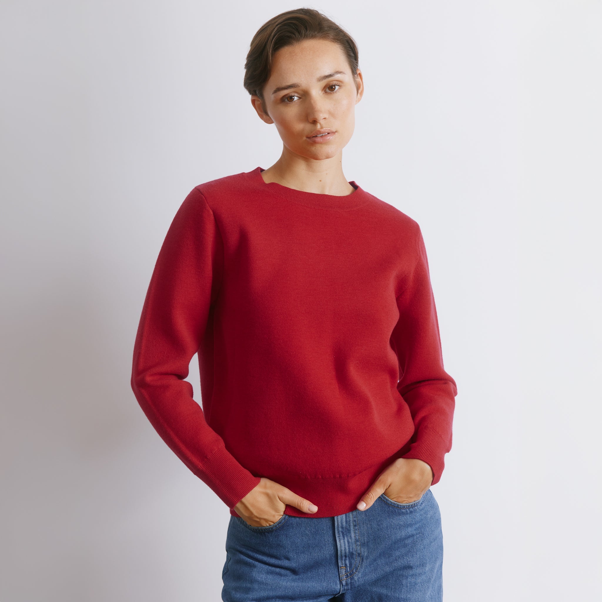 Red Knit Sweatshirt by Albaray