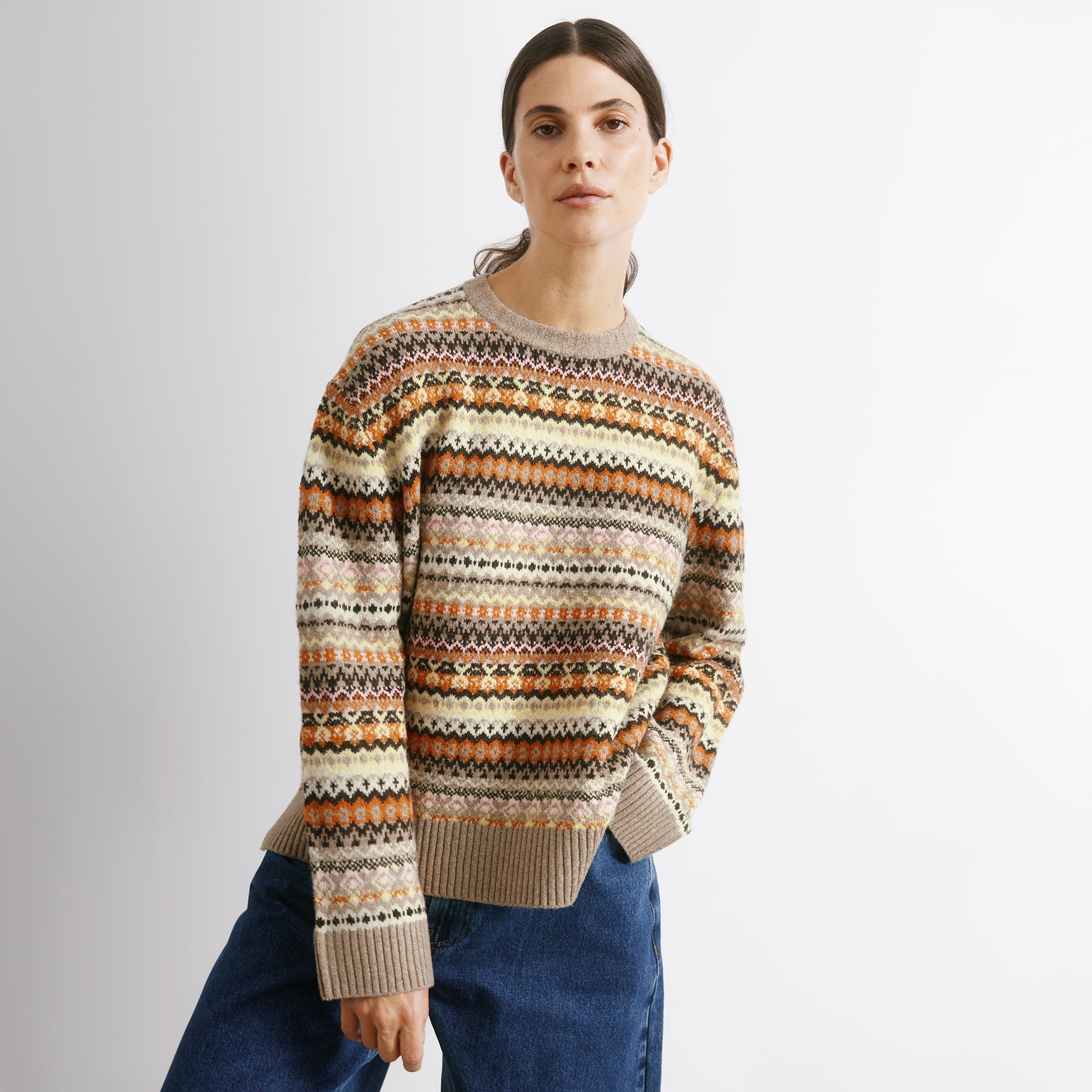 Neutral Fair Isle Jumper by Albaray