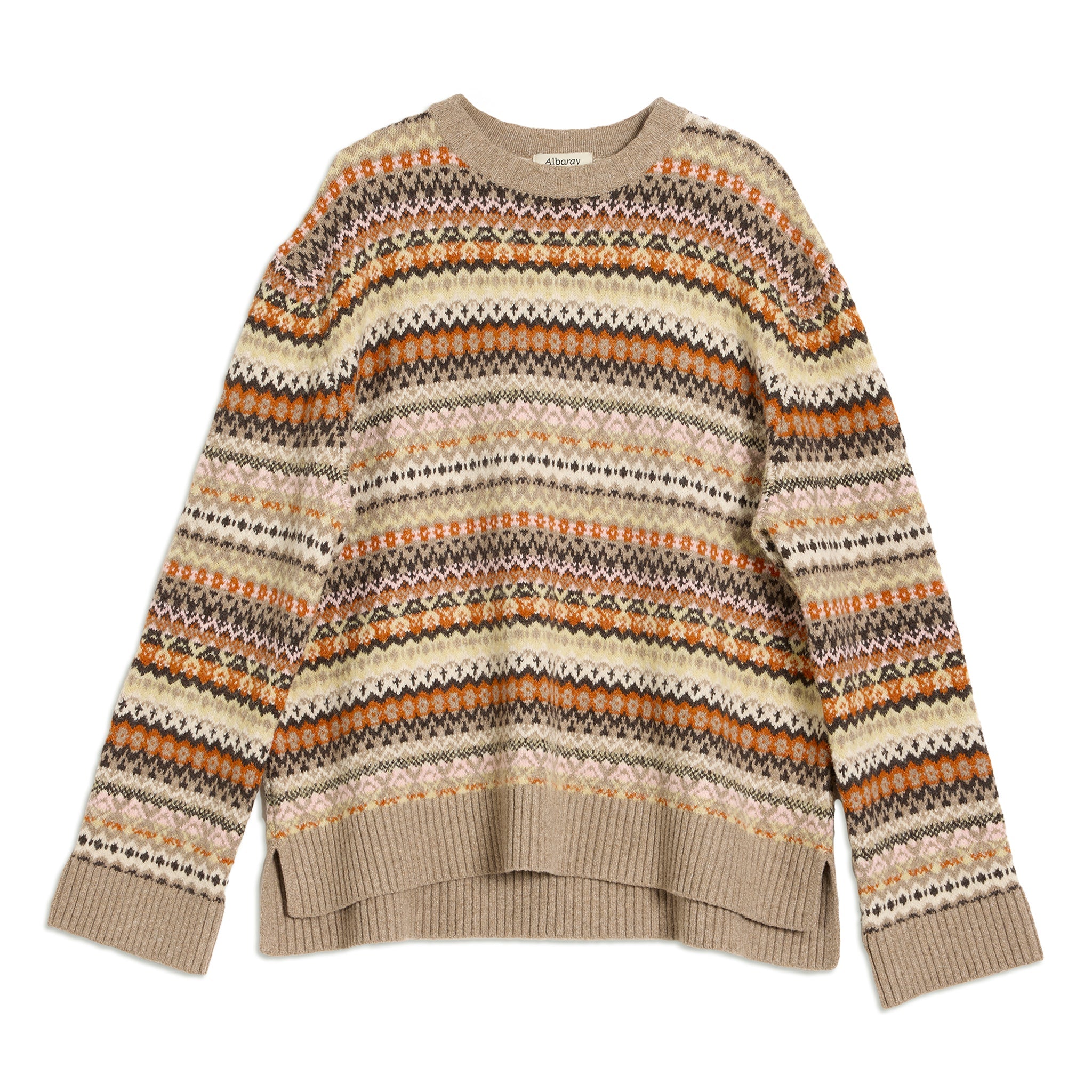 Wool blend fair isle jumper featuring timeless knit pattern and cosy fit  