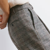 Smart casual check trousers designed with a flattering tailored fit and structured waistband.  