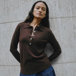 Fine Knit Polo Top by Albaray