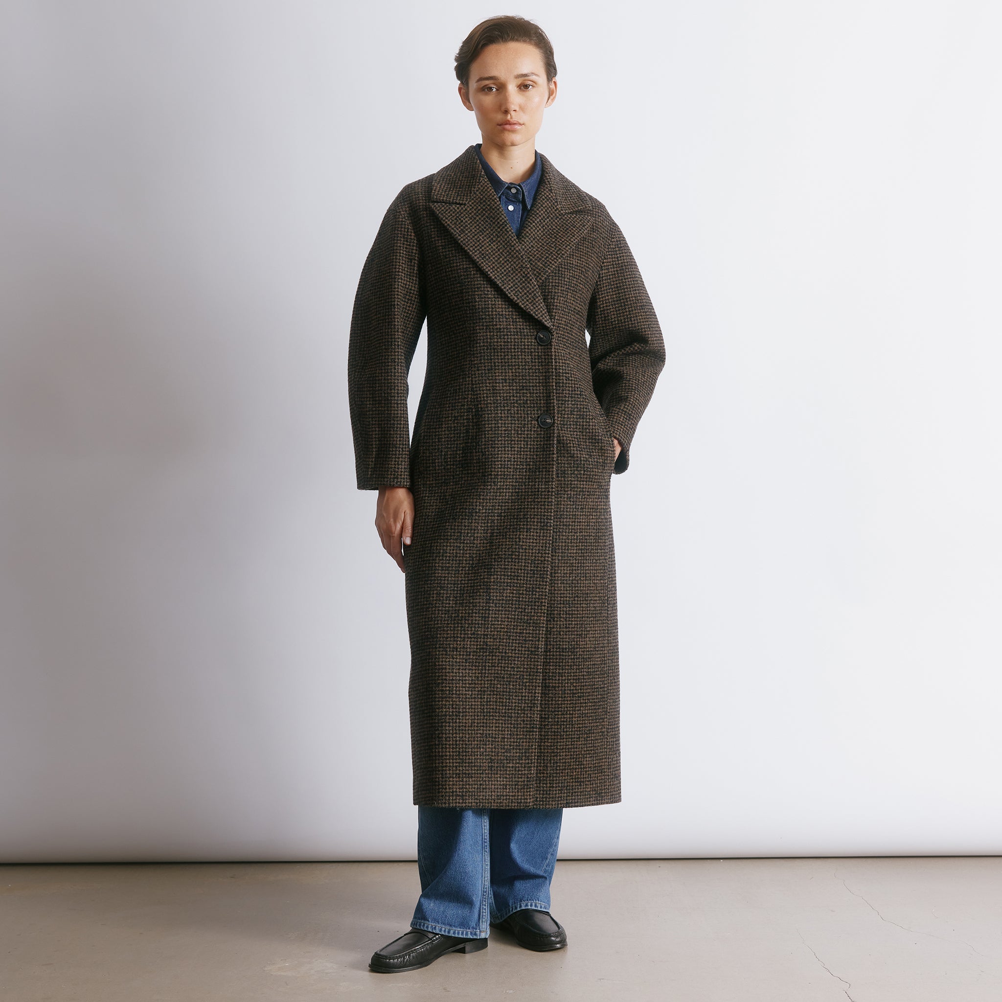 Tweed Coat with Cocoon Sleeves by Albaray
