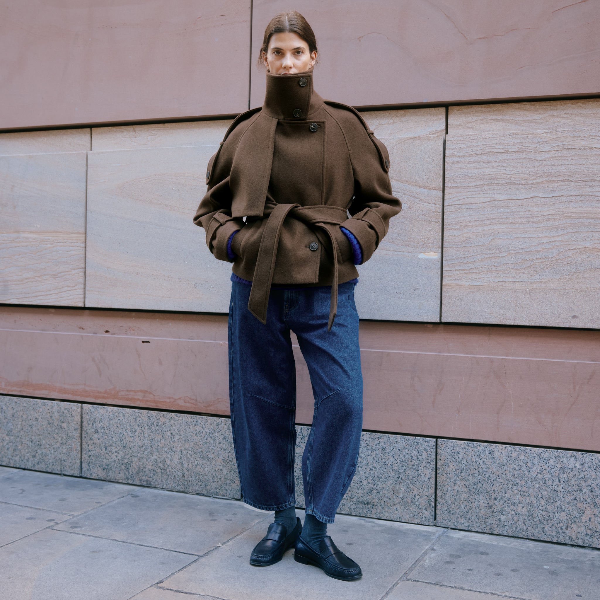 Short Funnel Neck Jacket by Albaray