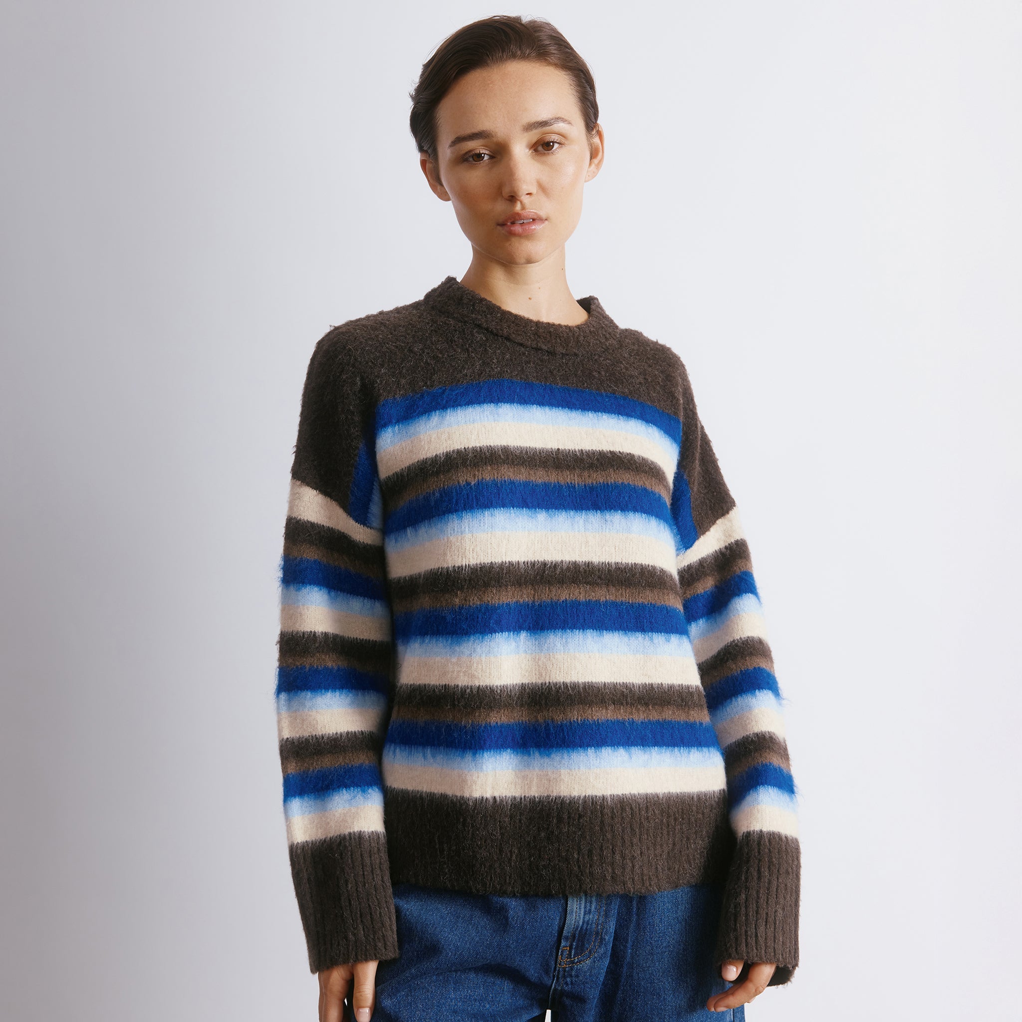 Blue & Chocolate Striped Jumper by Albaray