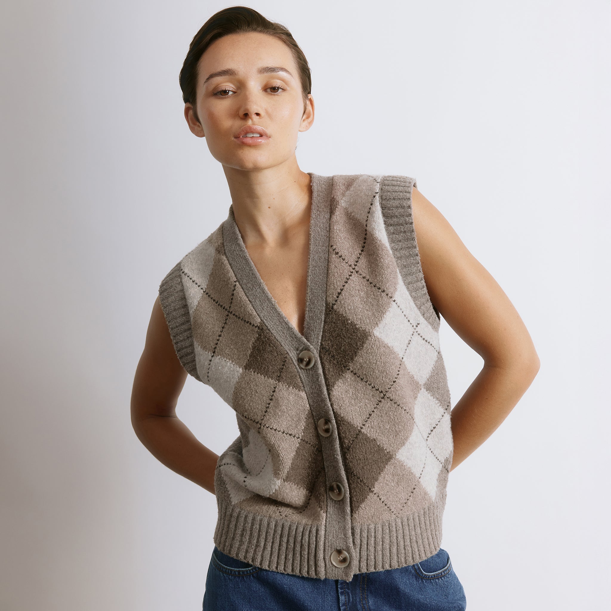 Argyle Knitted Tank by Albaray