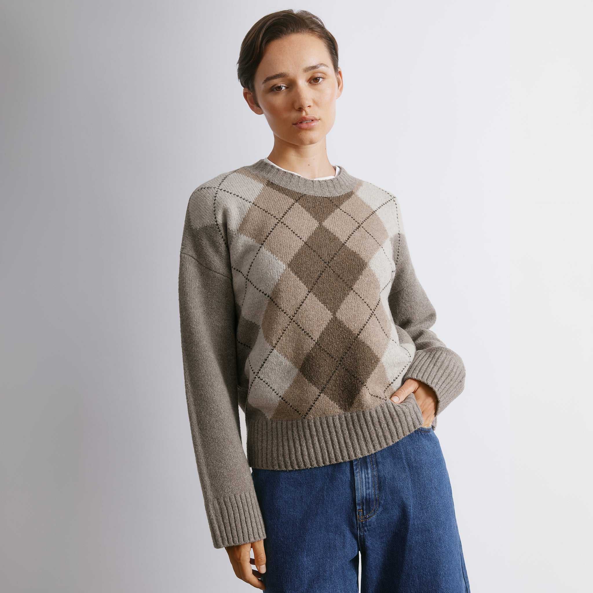 Argyle Knitted Jumper by Albaray