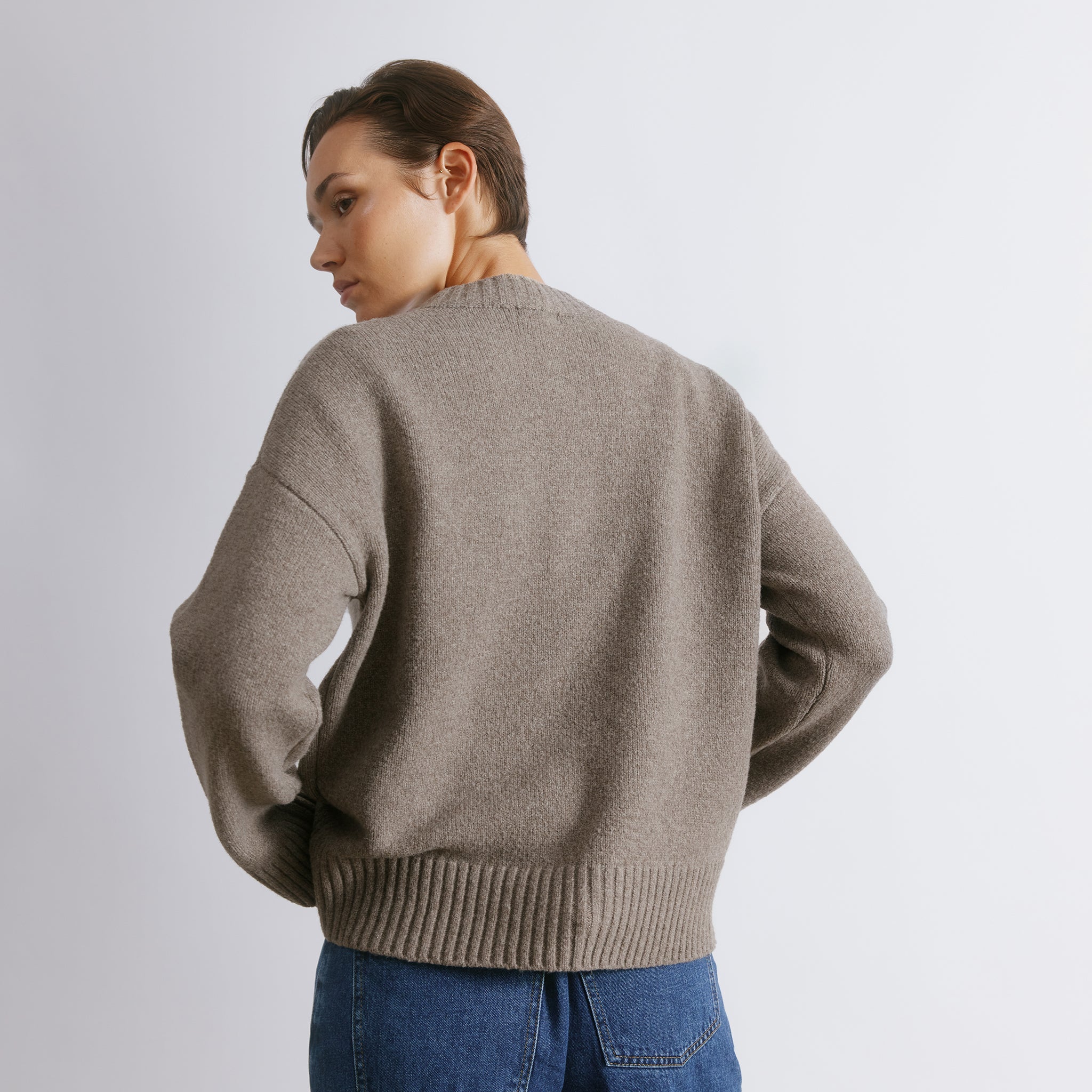 Argyle sweater in classic crew neck design, knitted in a soft wool blend  