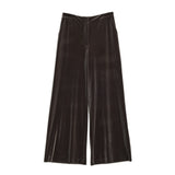 Elegant tailored velvet trousers in mole tone, a refined addition to luxury evening and occasion outfits.