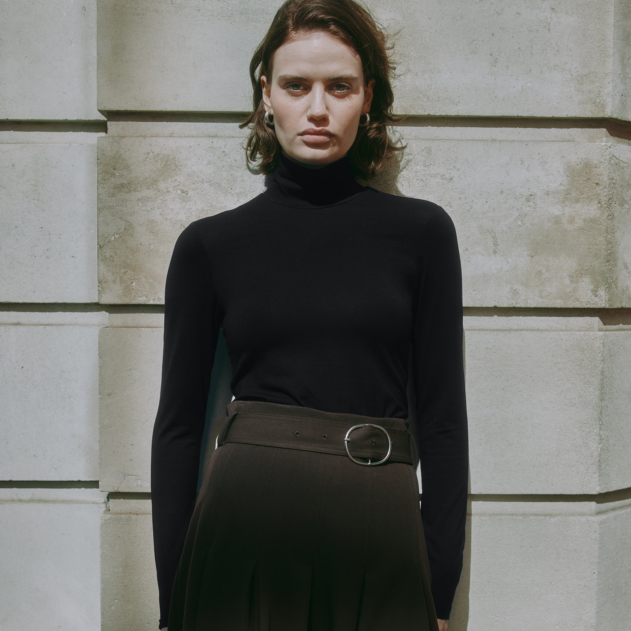 Black Jersey Turtleneck by Albaray