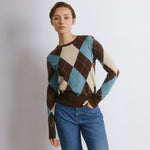 Blue Argyle Knitted Jumper by Albaray
